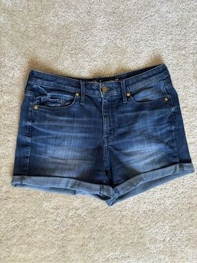 Mossimo Dark Blue Denim Roll-Cuff Women's Shorts